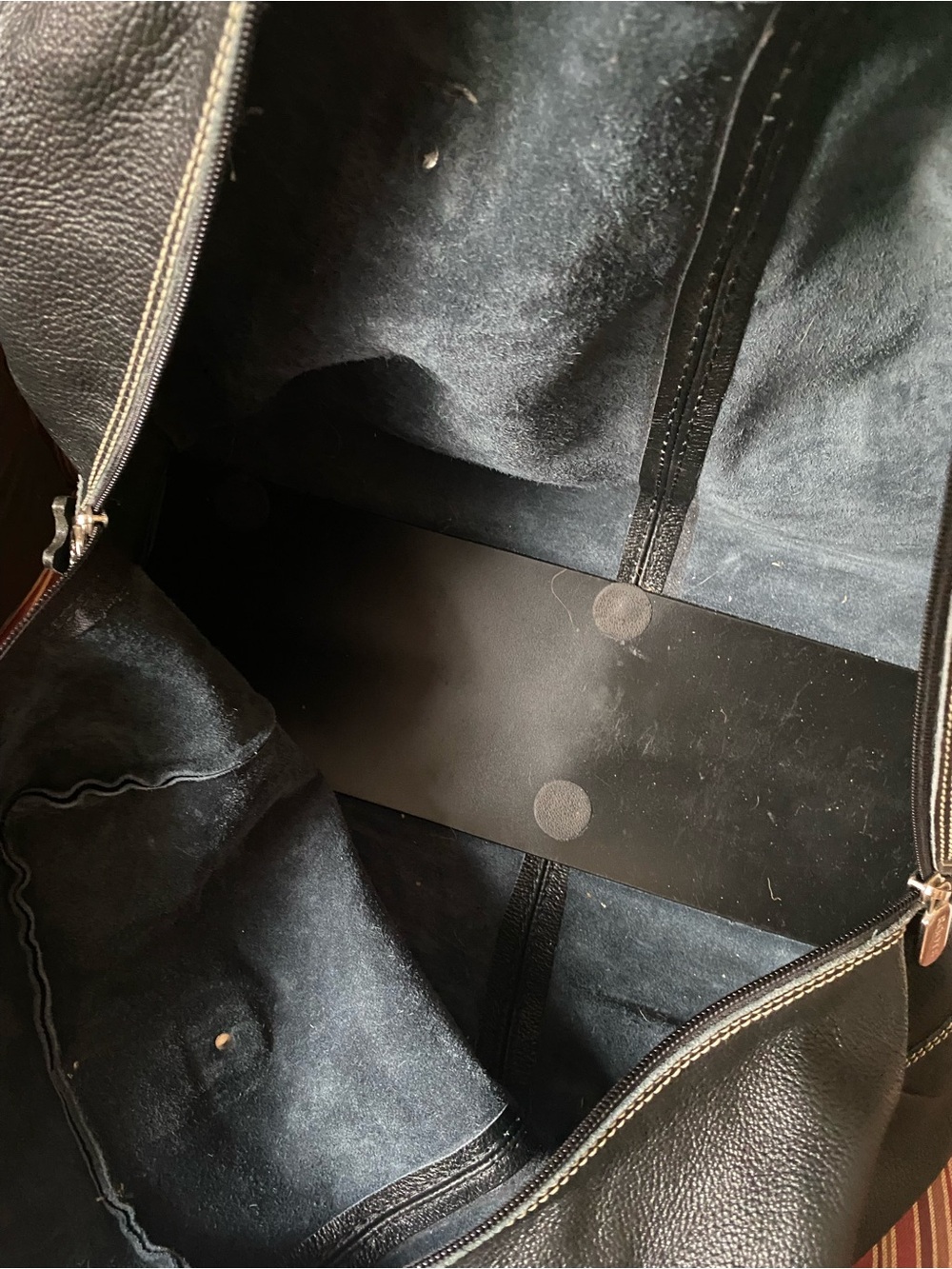 Roots vintage Black Leather Weekend Duffel Bag pebble leather - Picture 14 of 16